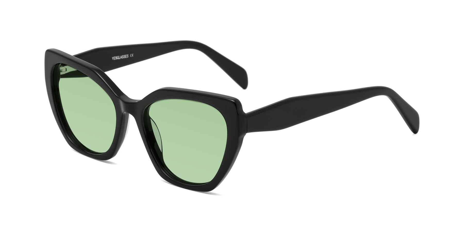 Angle of Tilton in Black with Medium Green Tinted Lenses