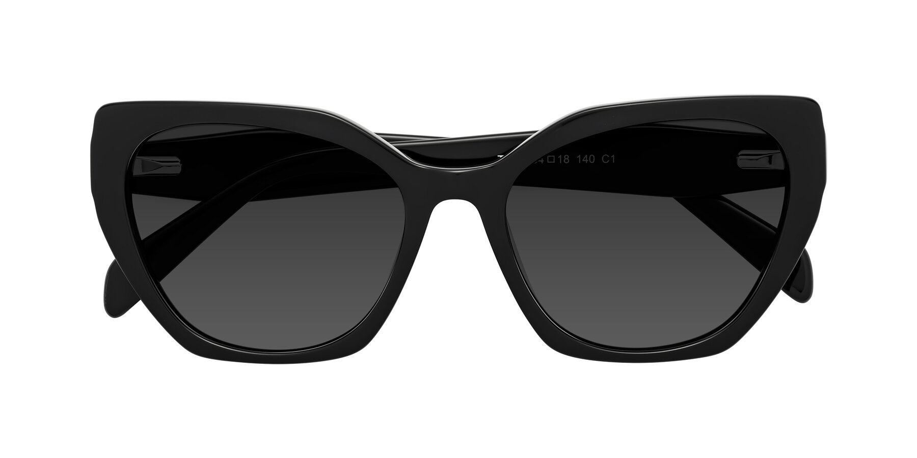 Folded Front of Tilton in Black with Gray Tinted Lenses