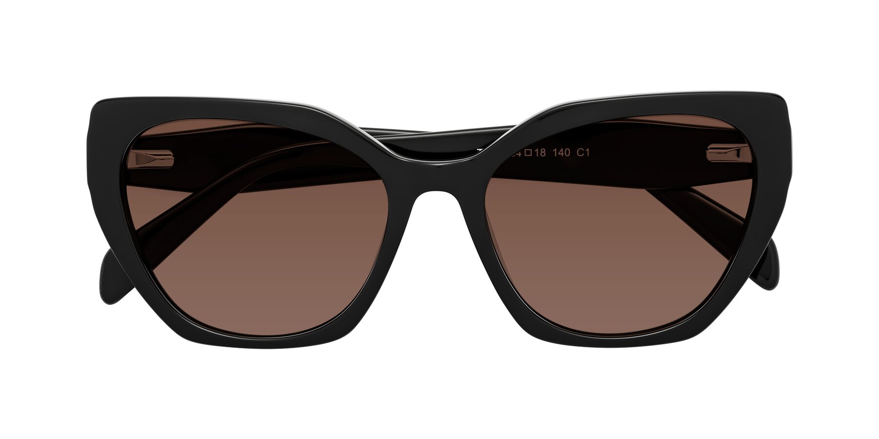Folded Front of Tilton in Black with Brown Tinted Lenses