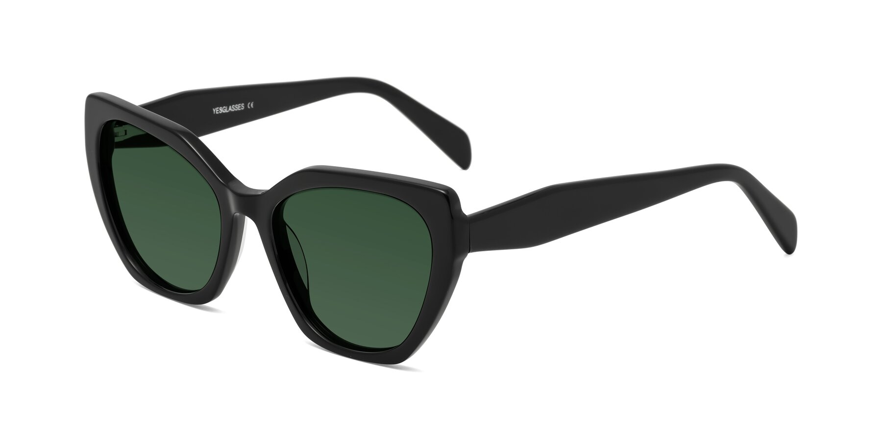 Angle of Tilton in Black with Green Tinted Lenses