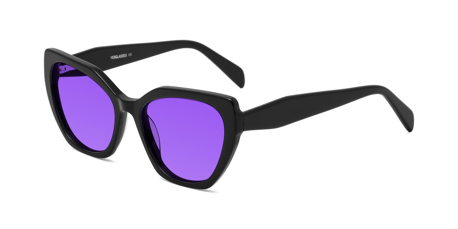 Angle of Tilton in Black with Purple Tinted Lenses