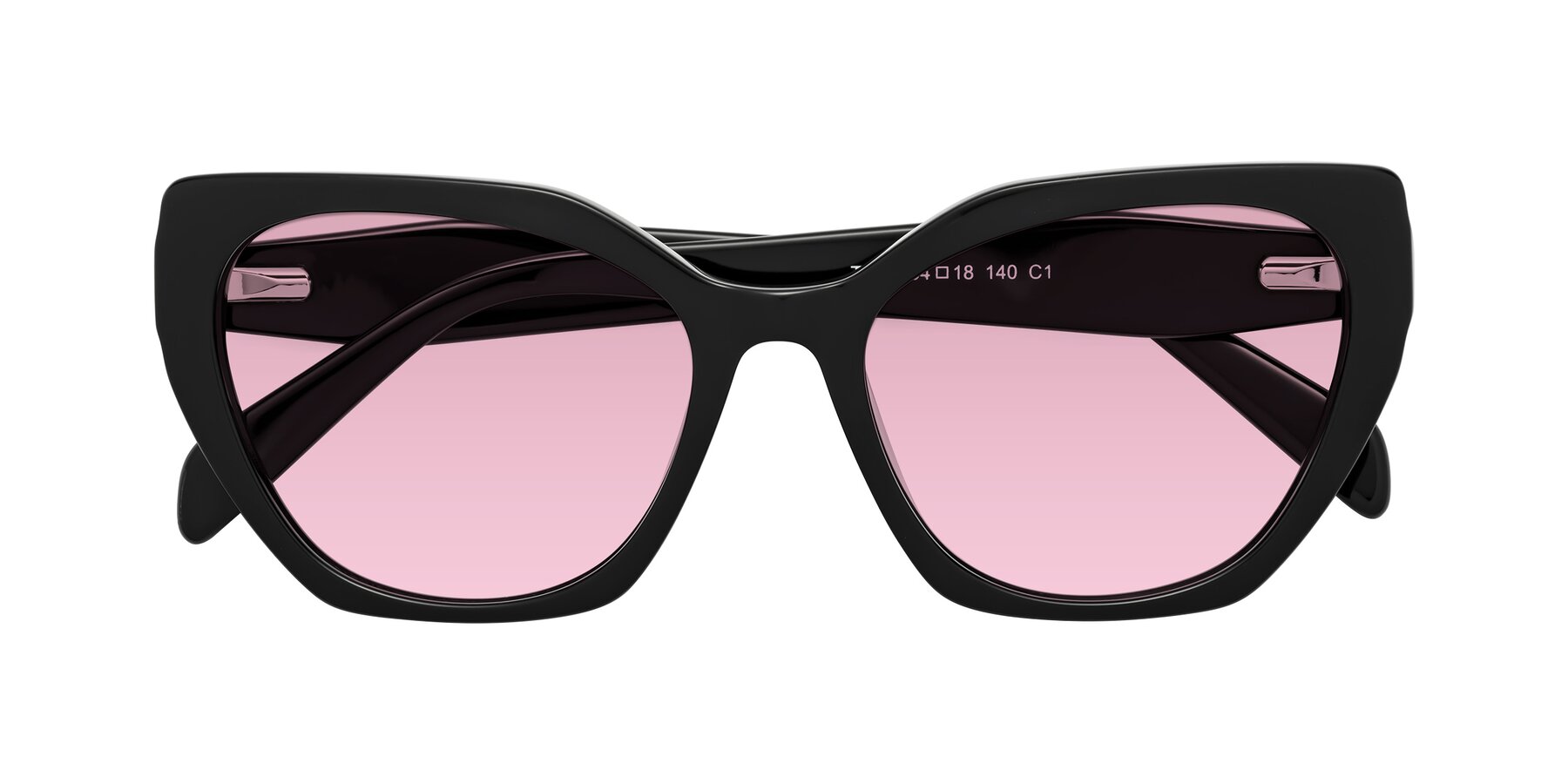 Folded Front of Tilton in Black with Light Wine Tinted Lenses