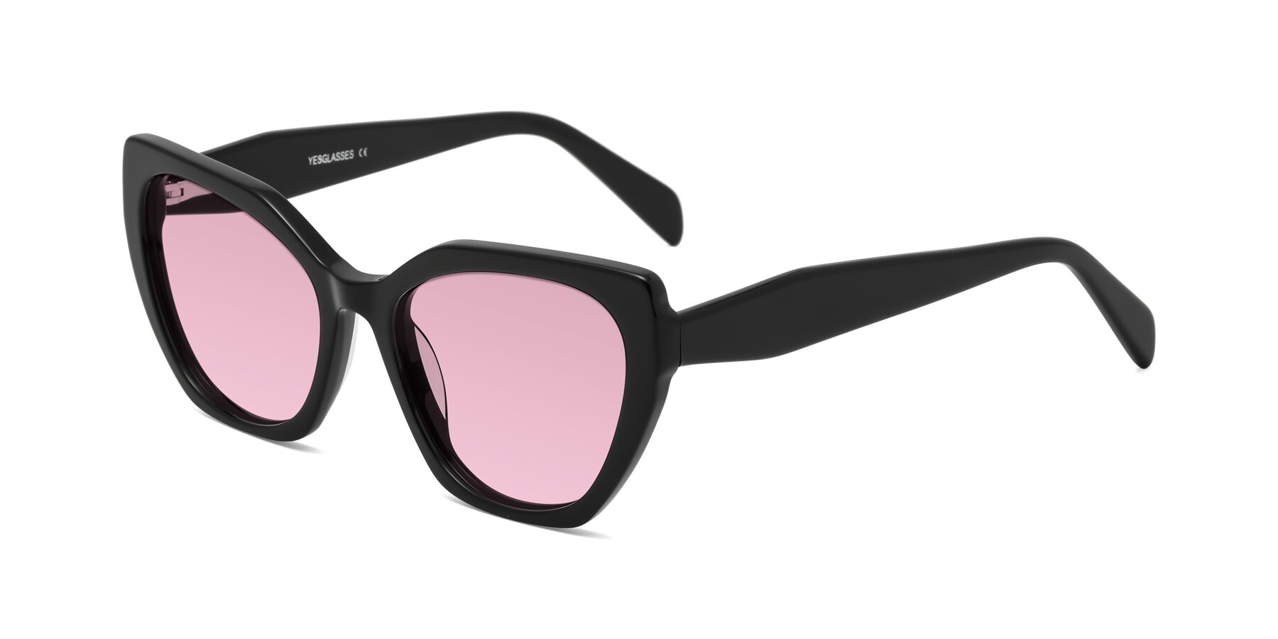 Angle of Tilton in Black with Light Wine Tinted Lenses