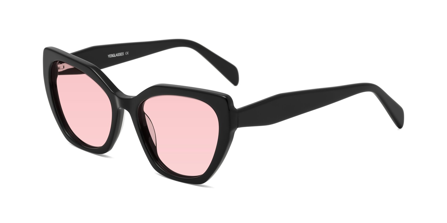 Angle of Tilton in Black with Light Garnet Tinted Lenses