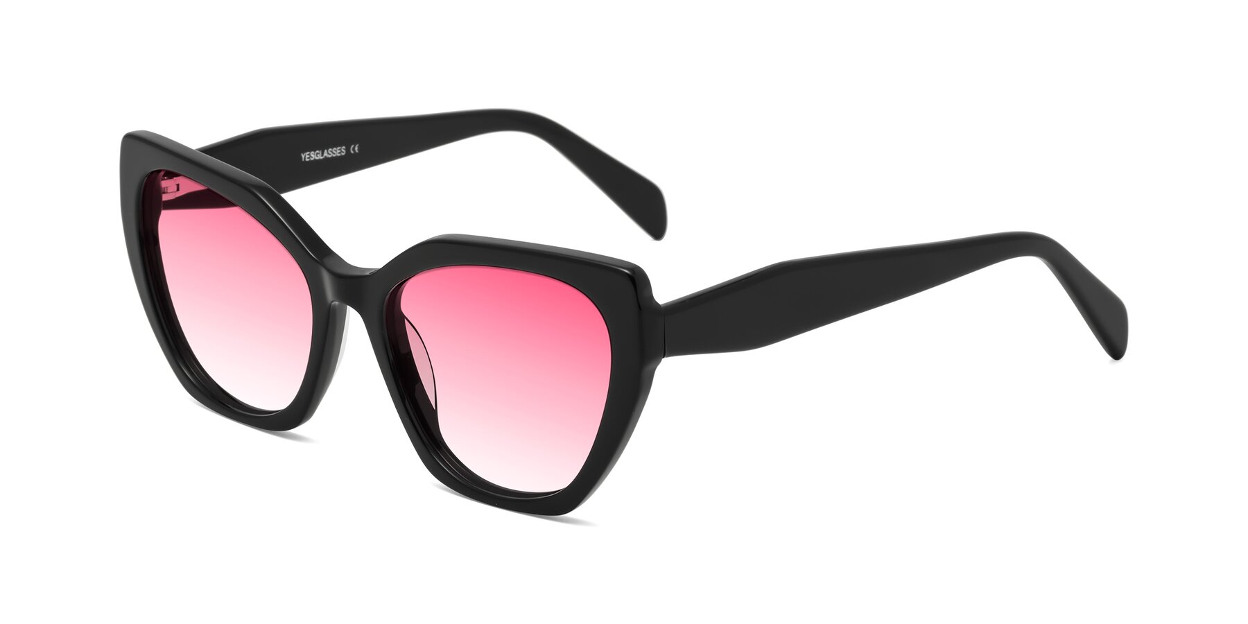 Angle of Tilton in Black with Pink Gradient Lenses