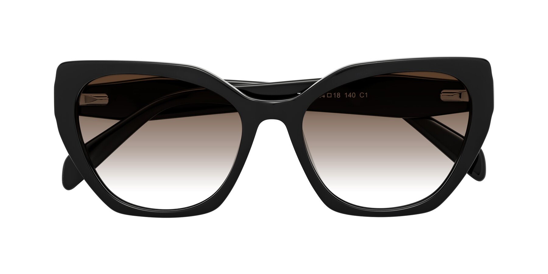 Folded Front of Tilton in Black with Brown Gradient Lenses