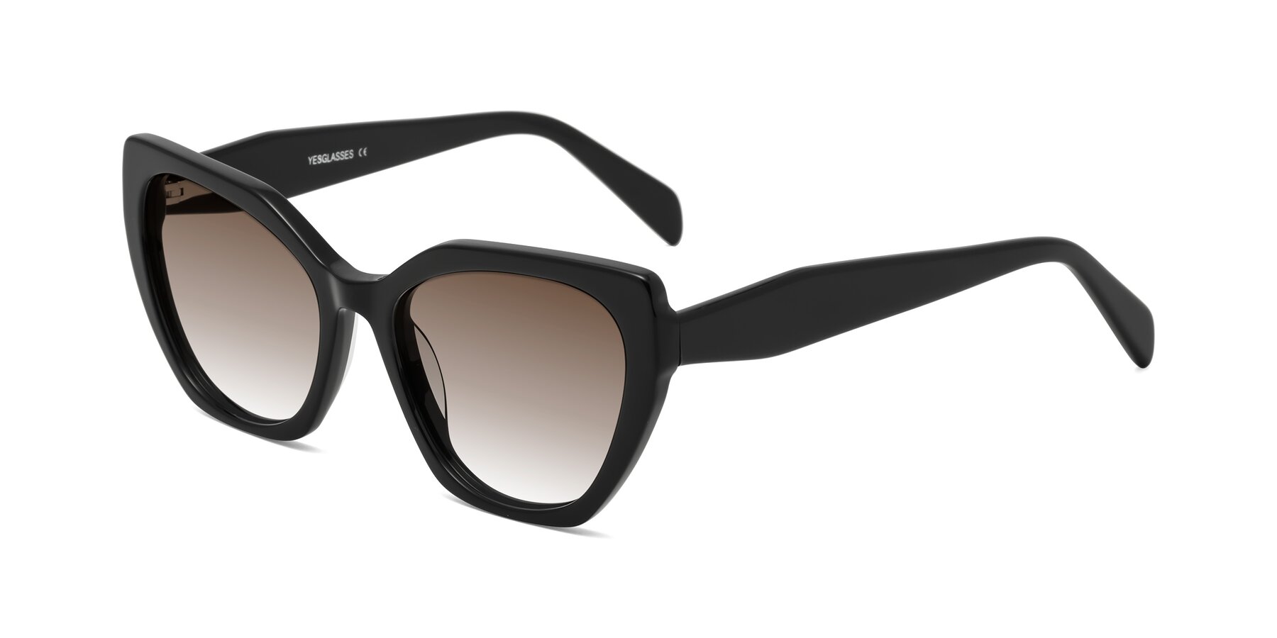 Angle of Tilton in Black with Brown Gradient Lenses