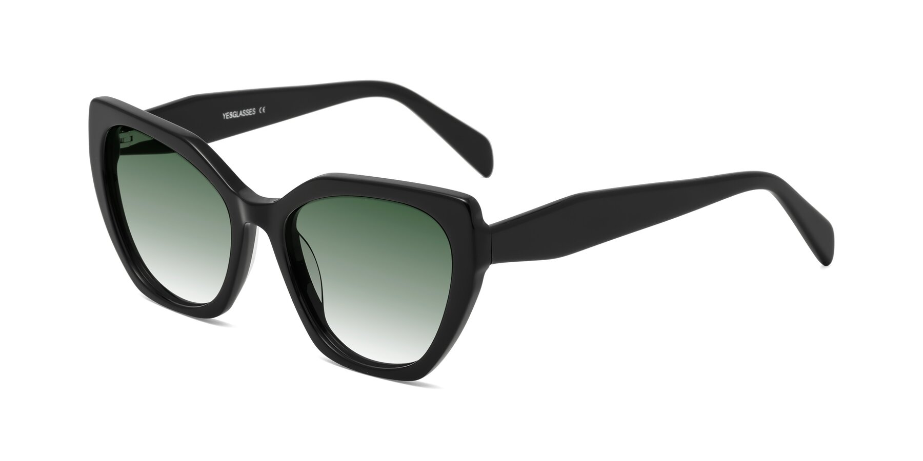 Angle of Tilton in Black with Green Gradient Lenses