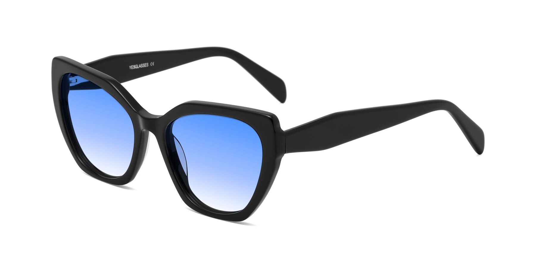 Angle of Tilton in Black with Blue Gradient Lenses
