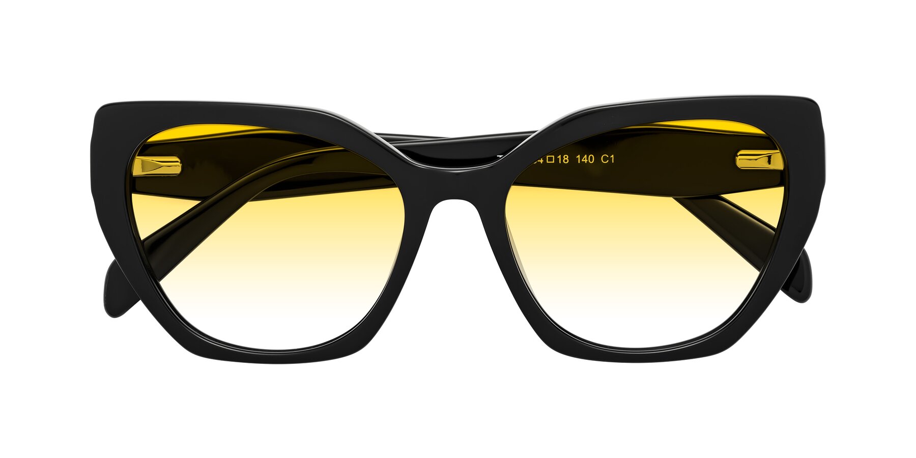 Folded Front of Tilton in Black with Yellow Gradient Lenses