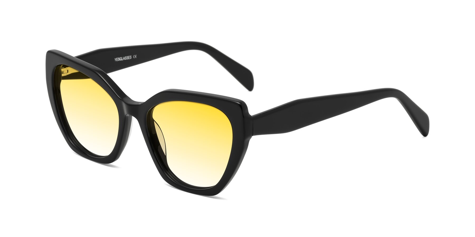 Angle of Tilton in Black with Yellow Gradient Lenses