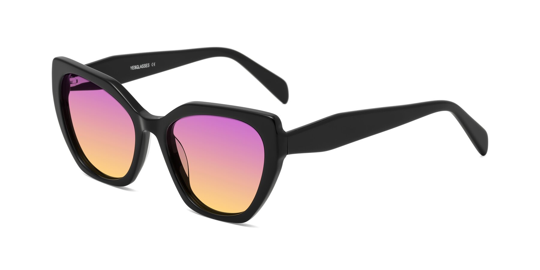 Angle of Tilton in Black with Purple / Yellow Gradient Lenses