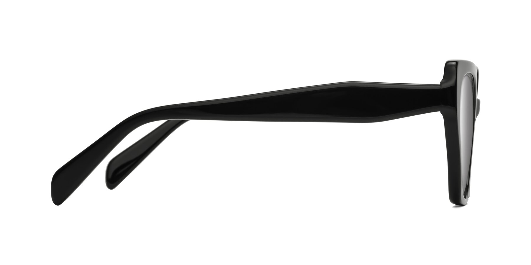 Side of Tilton in Black with Silver Mirrored Lenses