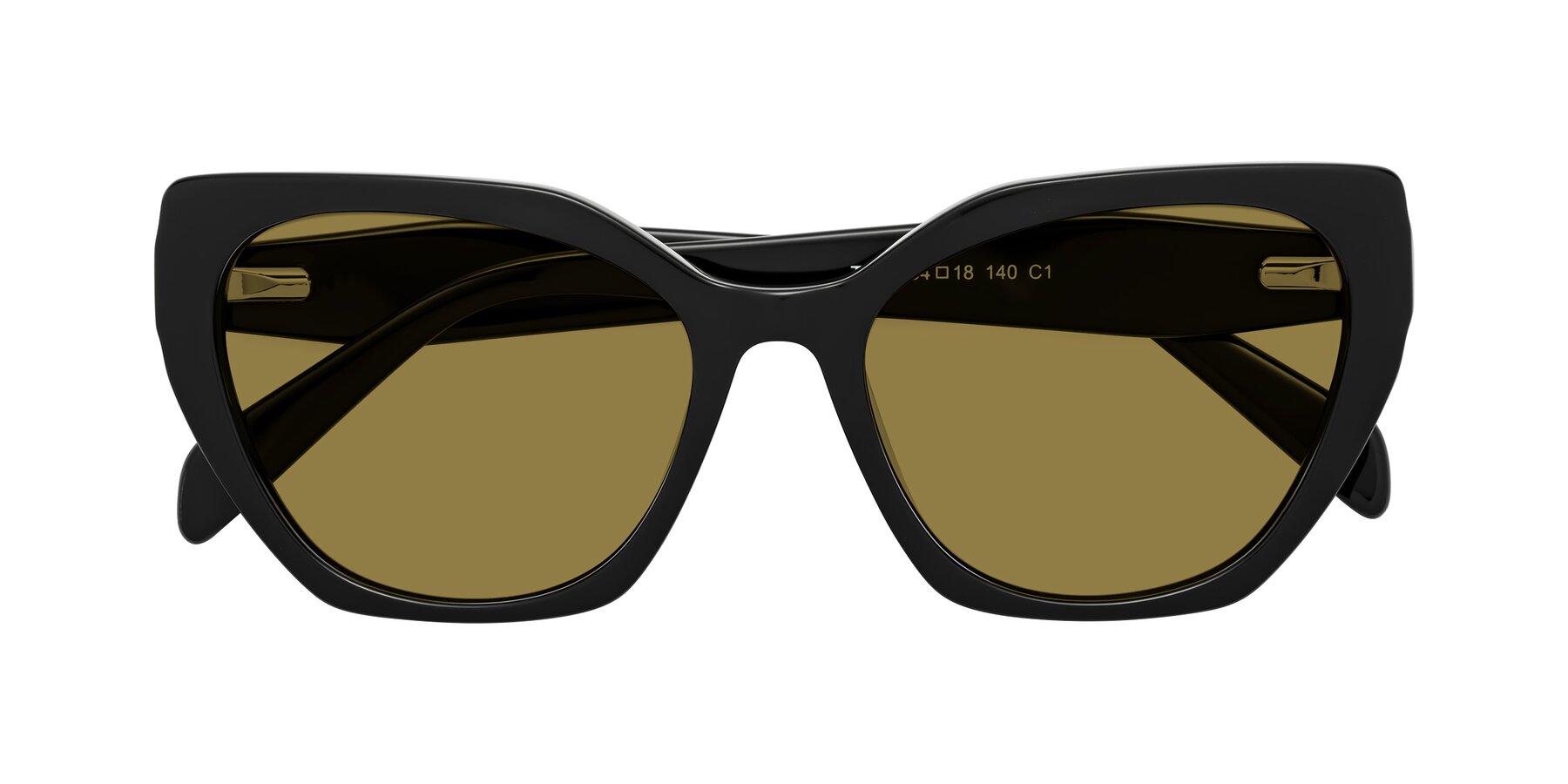 Folded Front of Tilton in Black with Brown Polarized Lenses