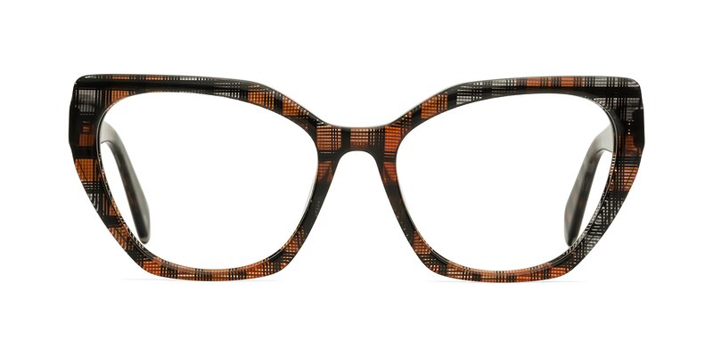 Tilton - Brown Grid Eyeglasses