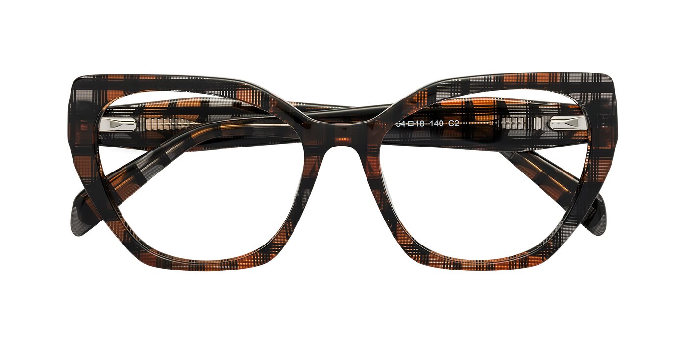 Tilton - Brown Grid Eyeglasses
