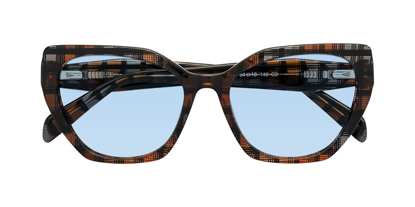 Tilton - Brown Grid Tinted Sunglasses