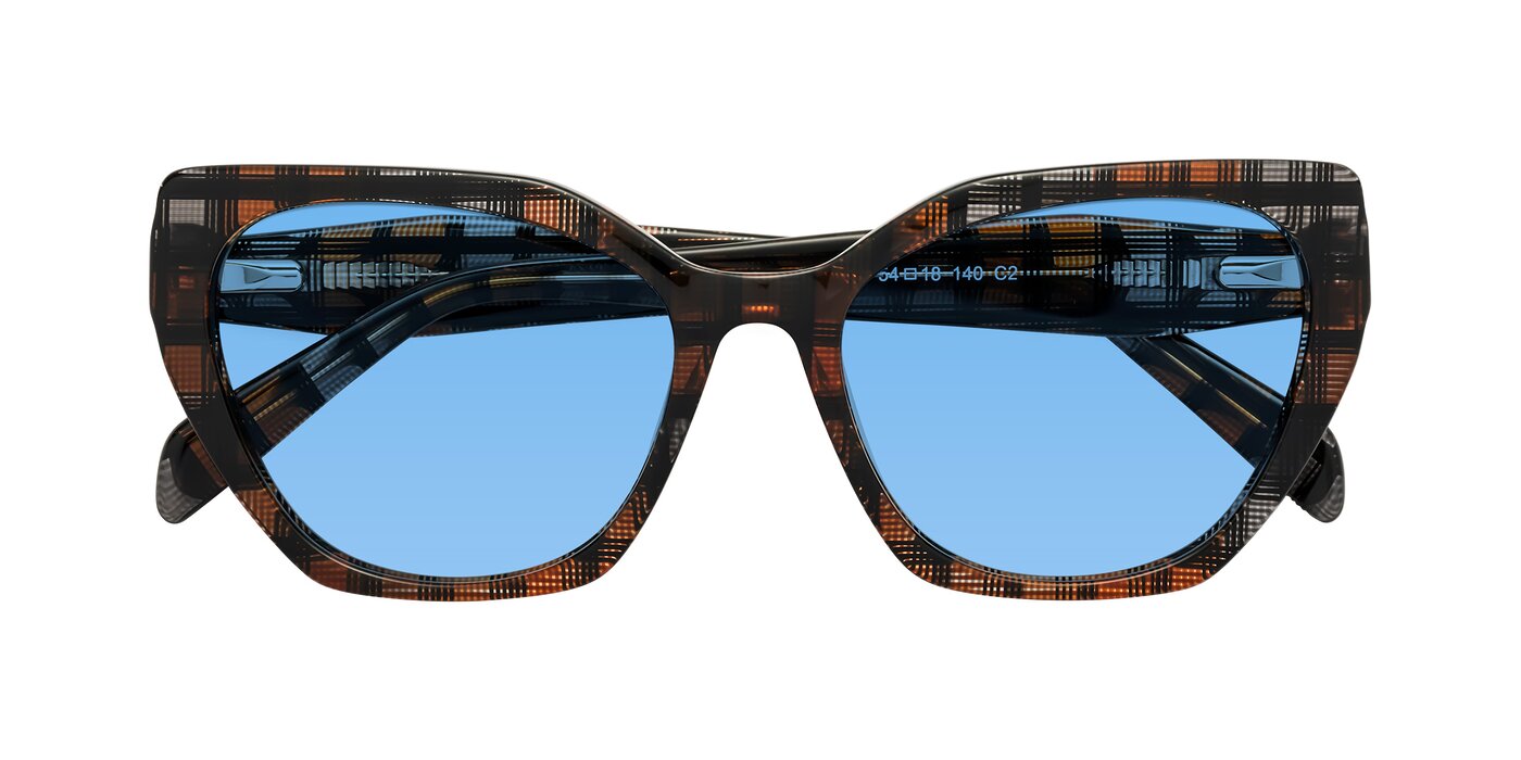 Tilton - Brown Grid Tinted Sunglasses