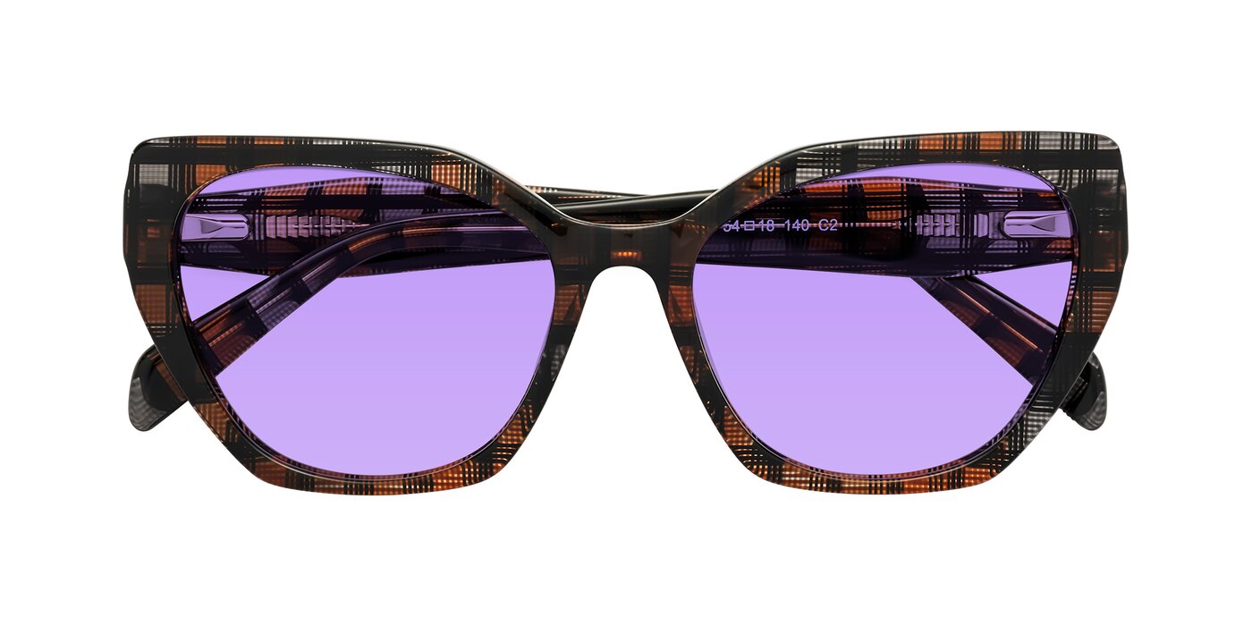 Tilton - Brown Grid Tinted Sunglasses