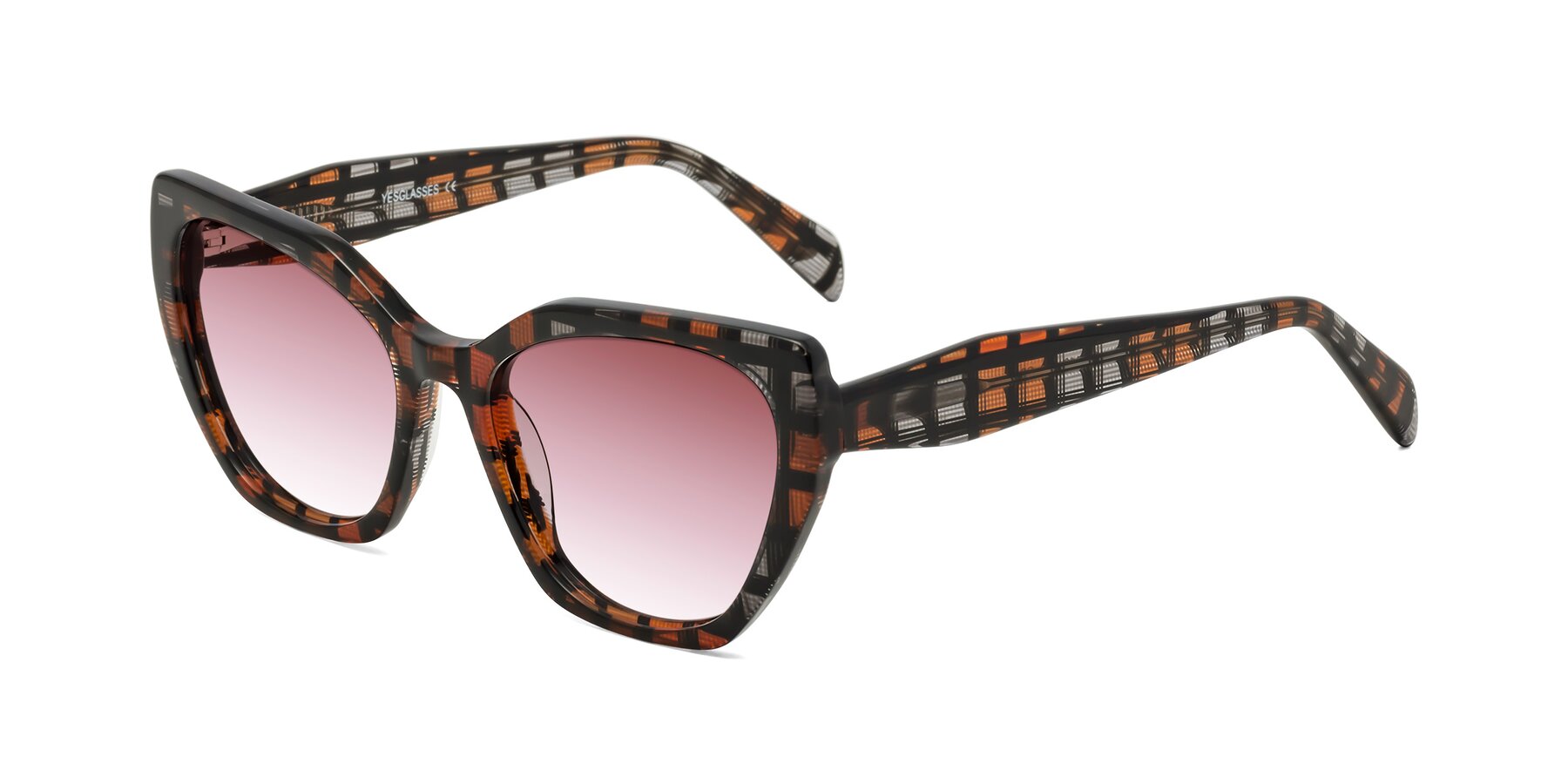 Angle of Tilton in Brown Grid with Garnet Gradient Lenses