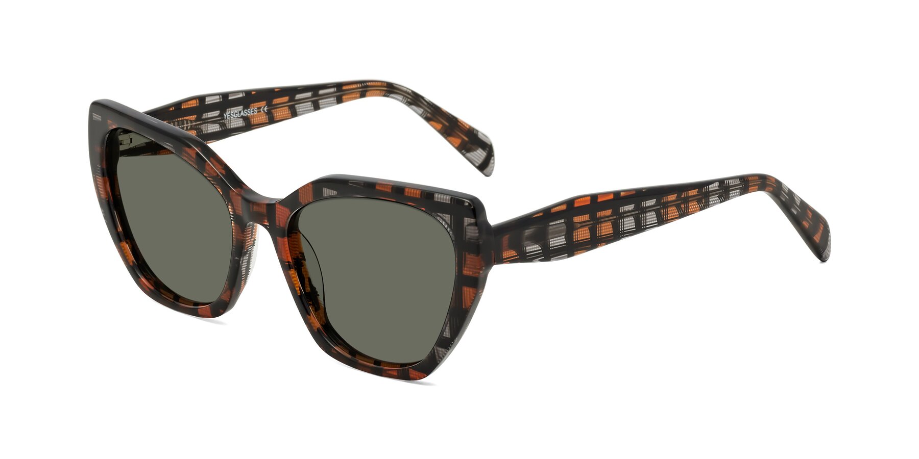 Angle of Tilton in Brown Grid with Gray Polarized Lenses