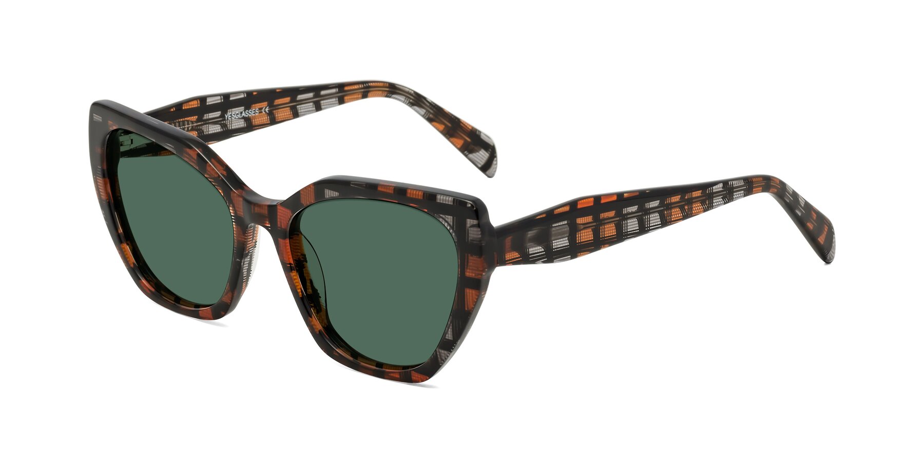 Angle of Tilton in Brown Grid with Green Polarized Lenses