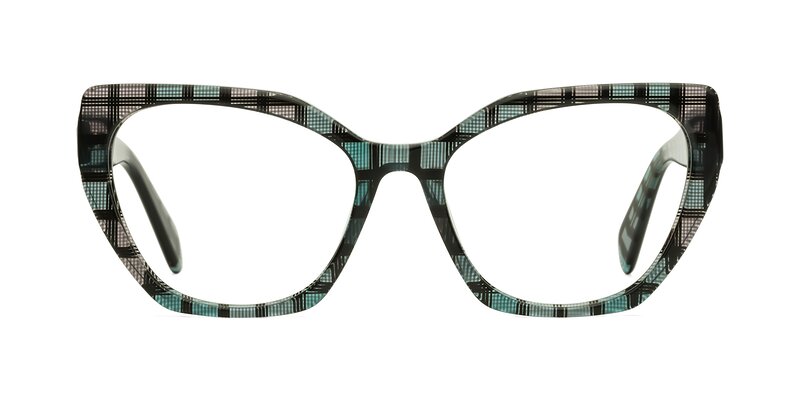 Tilton - Blue Grid Eyeglasses