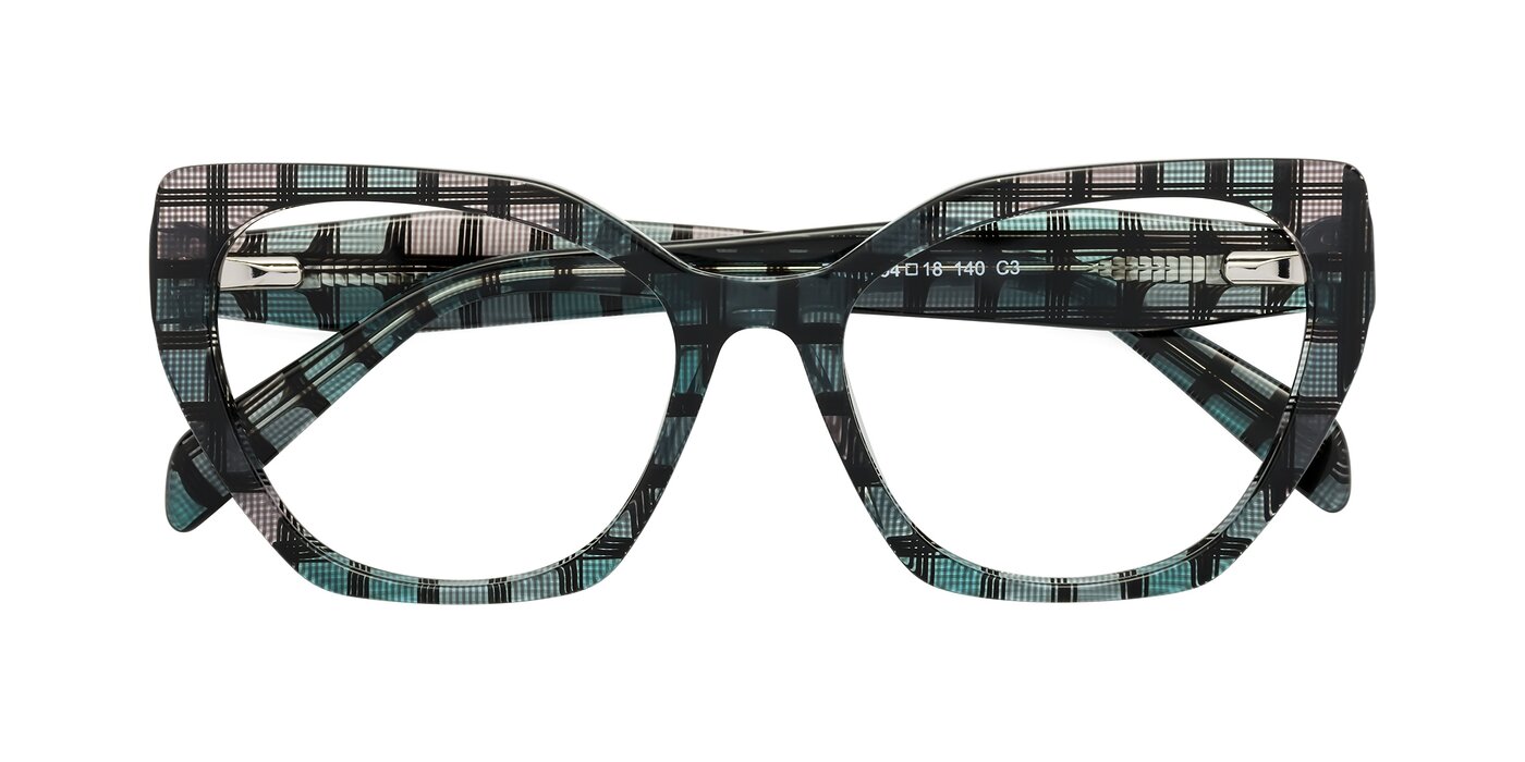 Tilton - Blue Grid Eyeglasses