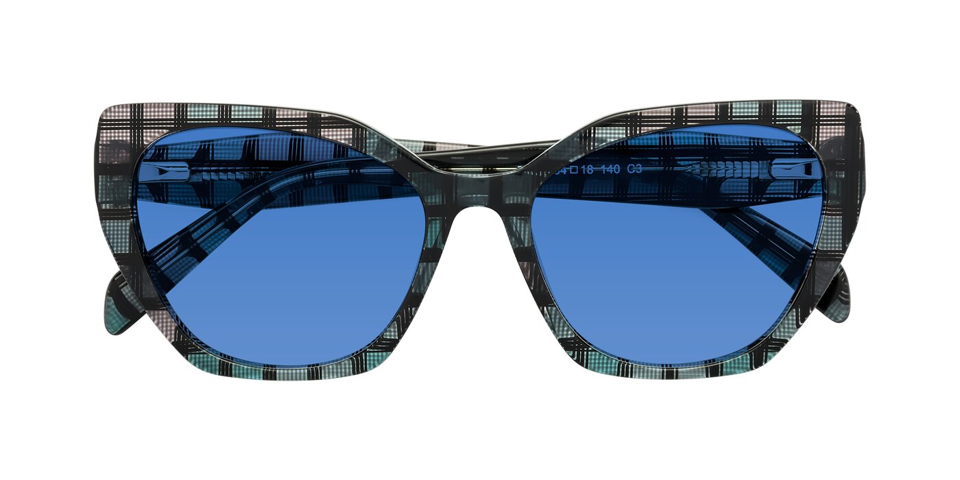 Tilton - Blue Grid Tinted Sunglasses