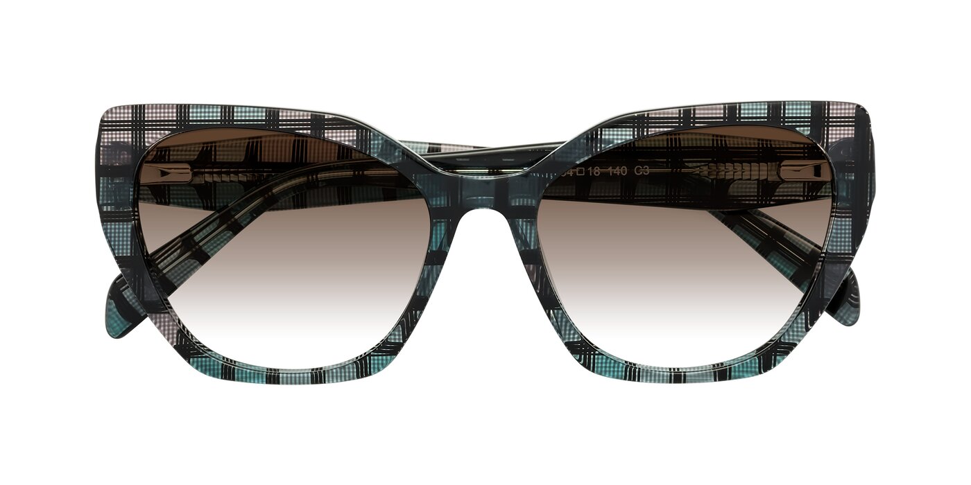 Tilton - Blue Grid Gradient Sunglasses