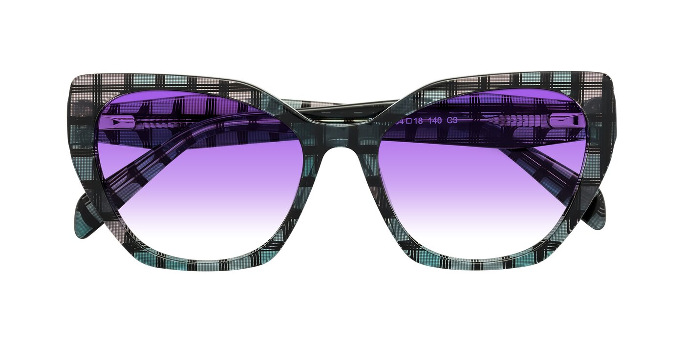 Tilton - Blue Grid Gradient Sunglasses