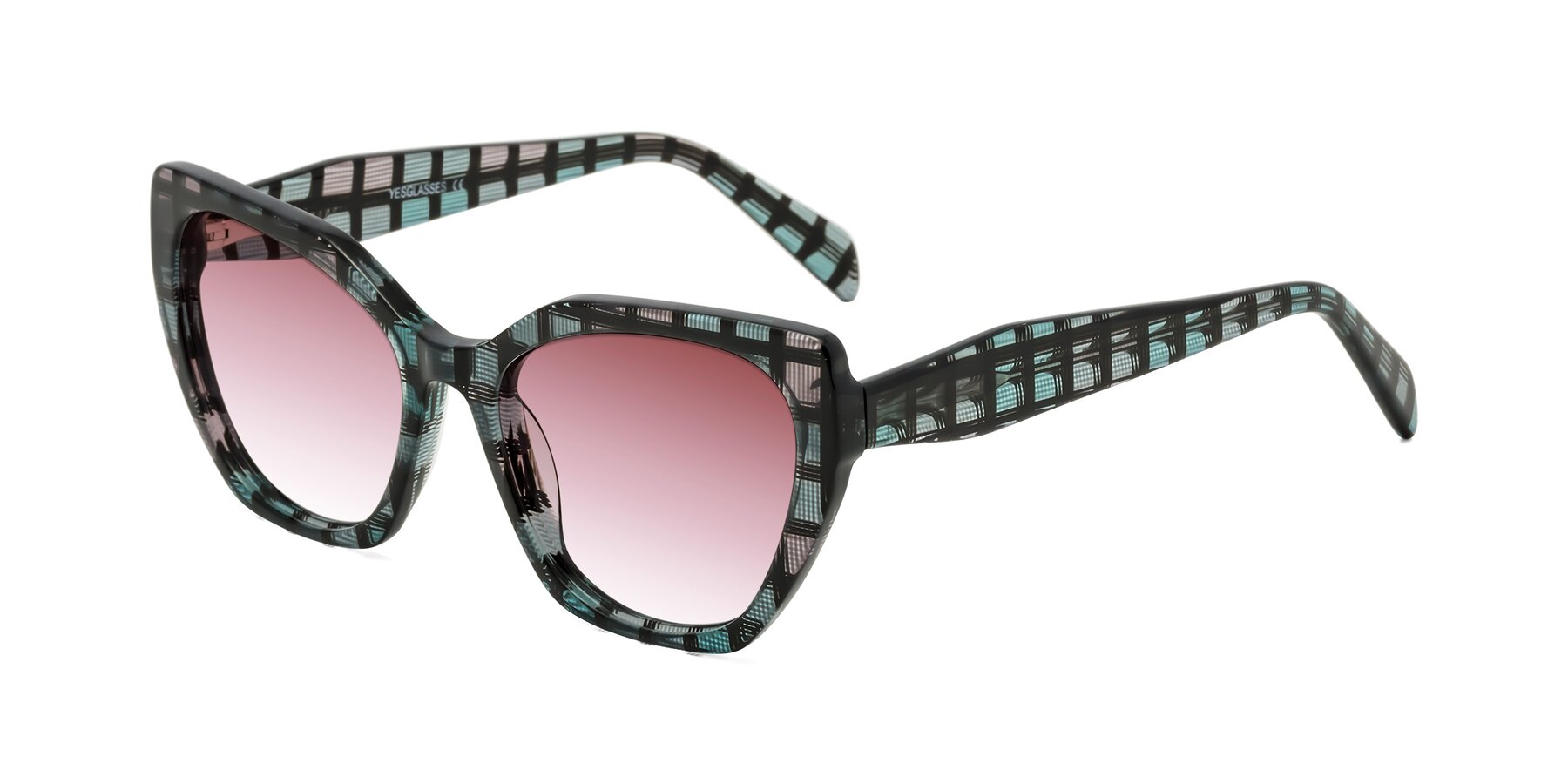 Angle of Tilton in Blue Grid with Garnet Gradient Lenses