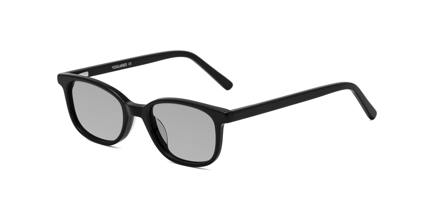 Angle of Jee in Black with Light Gray Tinted Lenses