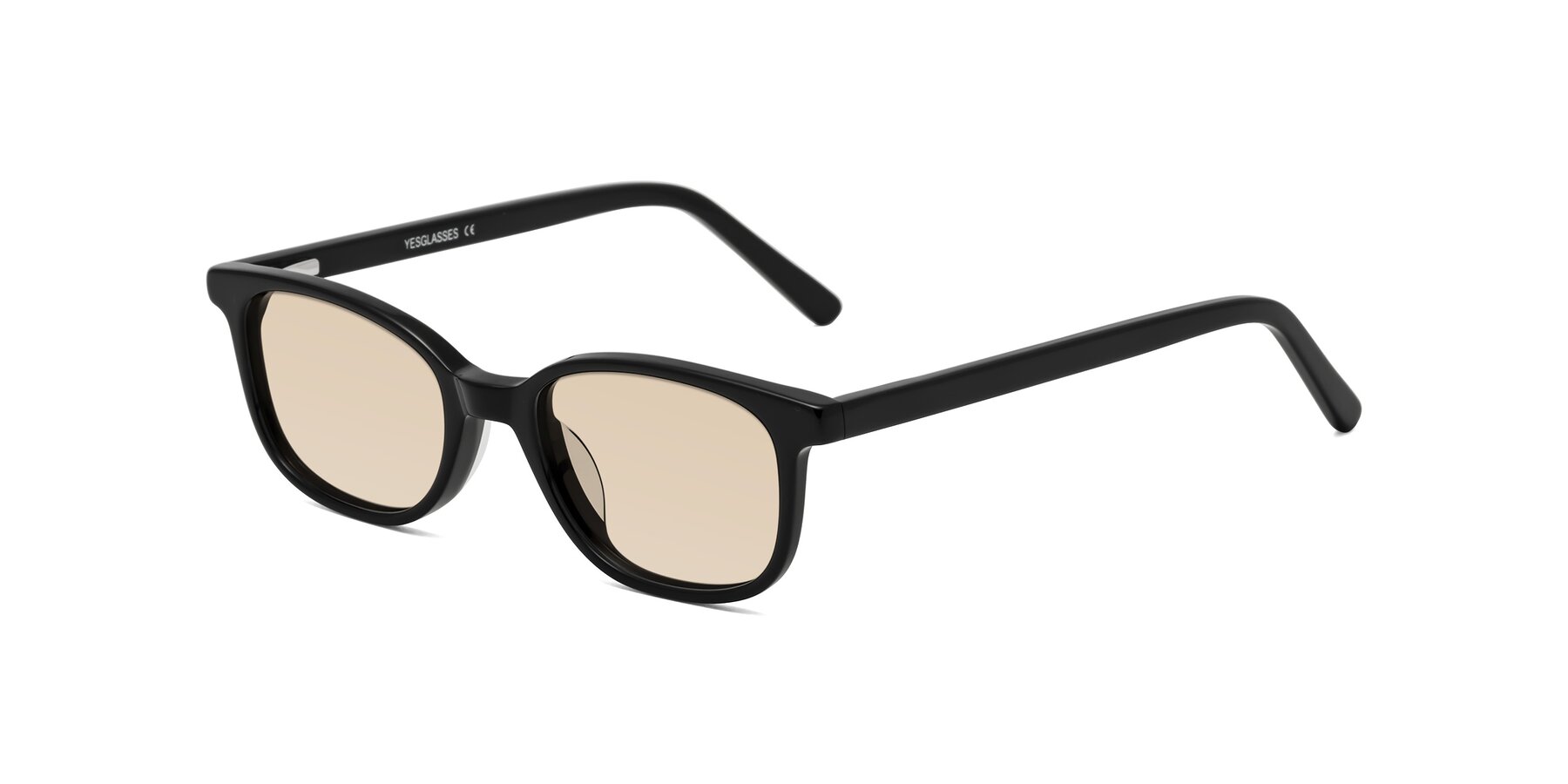 Angle of Jee in Black with Light Brown Tinted Lenses