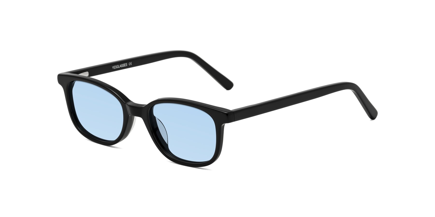 Angle of Jee in Black with Light Blue Tinted Lenses