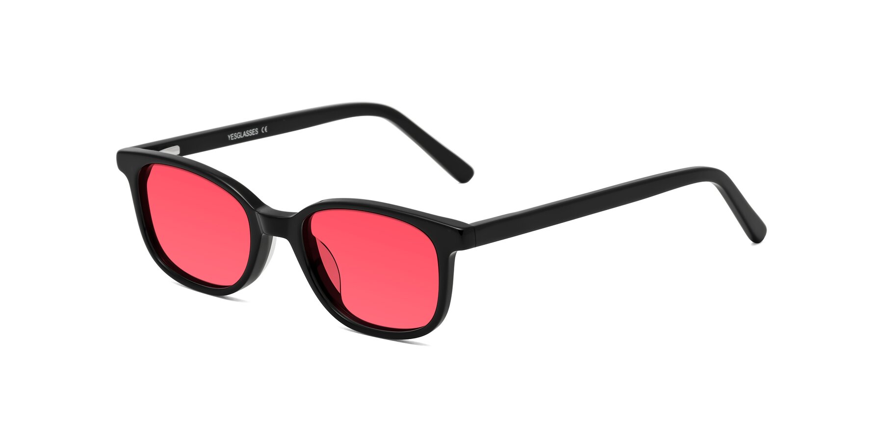 Angle of Jee in Black with Red Tinted Lenses