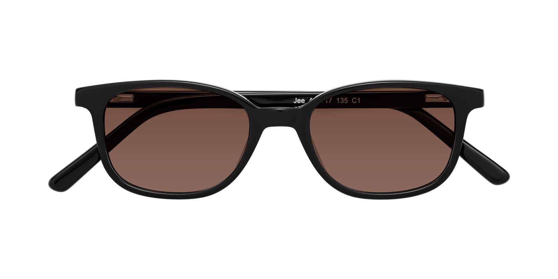 Folded Front of Jee in Black with Brown Tinted Lenses