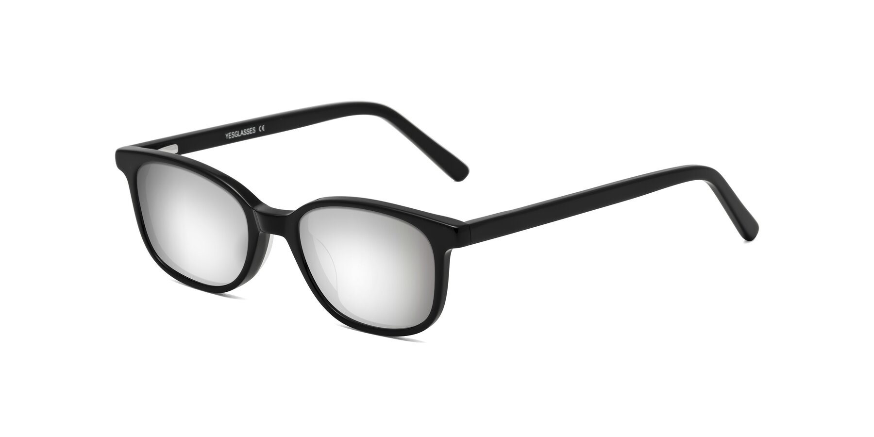 Angle of Jee in Black with Silver Mirrored Lenses