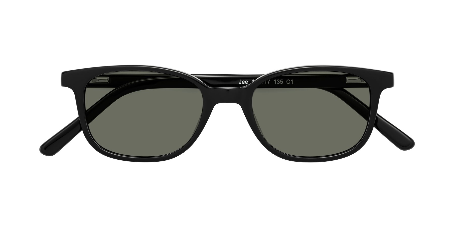 Folded Front of Jee in Black with Gray Polarized Lenses