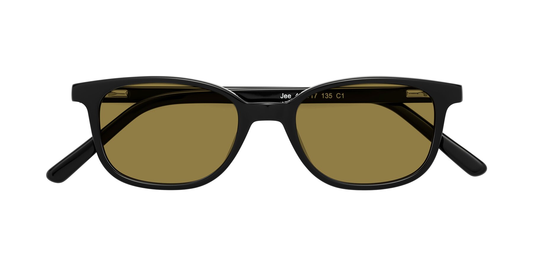 Folded Front of Jee in Black with Brown Polarized Lenses