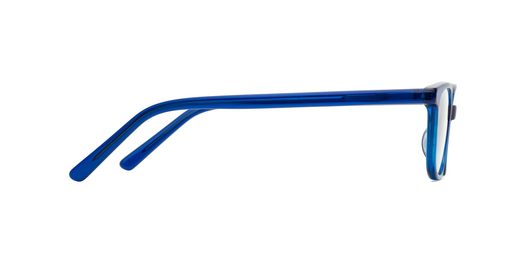 Side of Jee in Navy Blue with Clear Blue Light Blocking Lenses