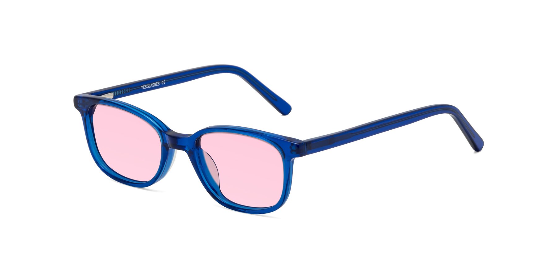 Angle of Jee in Navy Blue with Light Pink Tinted Lenses