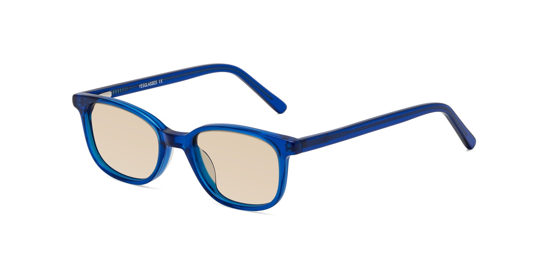 Angle of Jee in Navy Blue with Light Brown Tinted Lenses