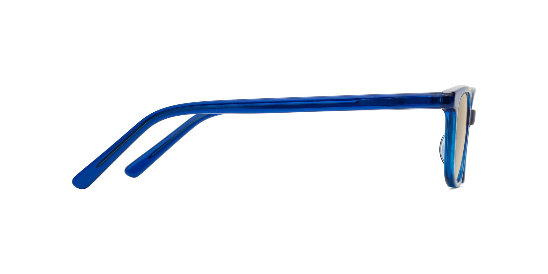 Side of Jee in Navy Blue with Light Brown Tinted Lenses