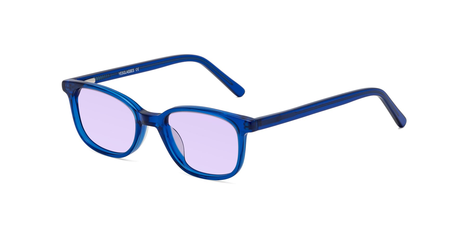 Angle of Jee in Navy Blue with Light Purple Tinted Lenses
