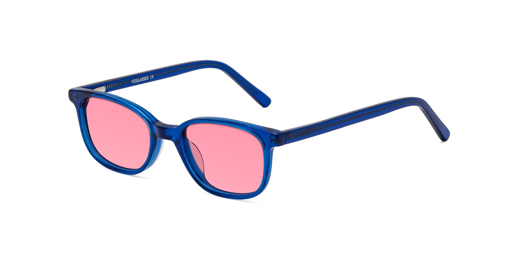 Angle of Jee in Navy Blue with Pink Tinted Lenses