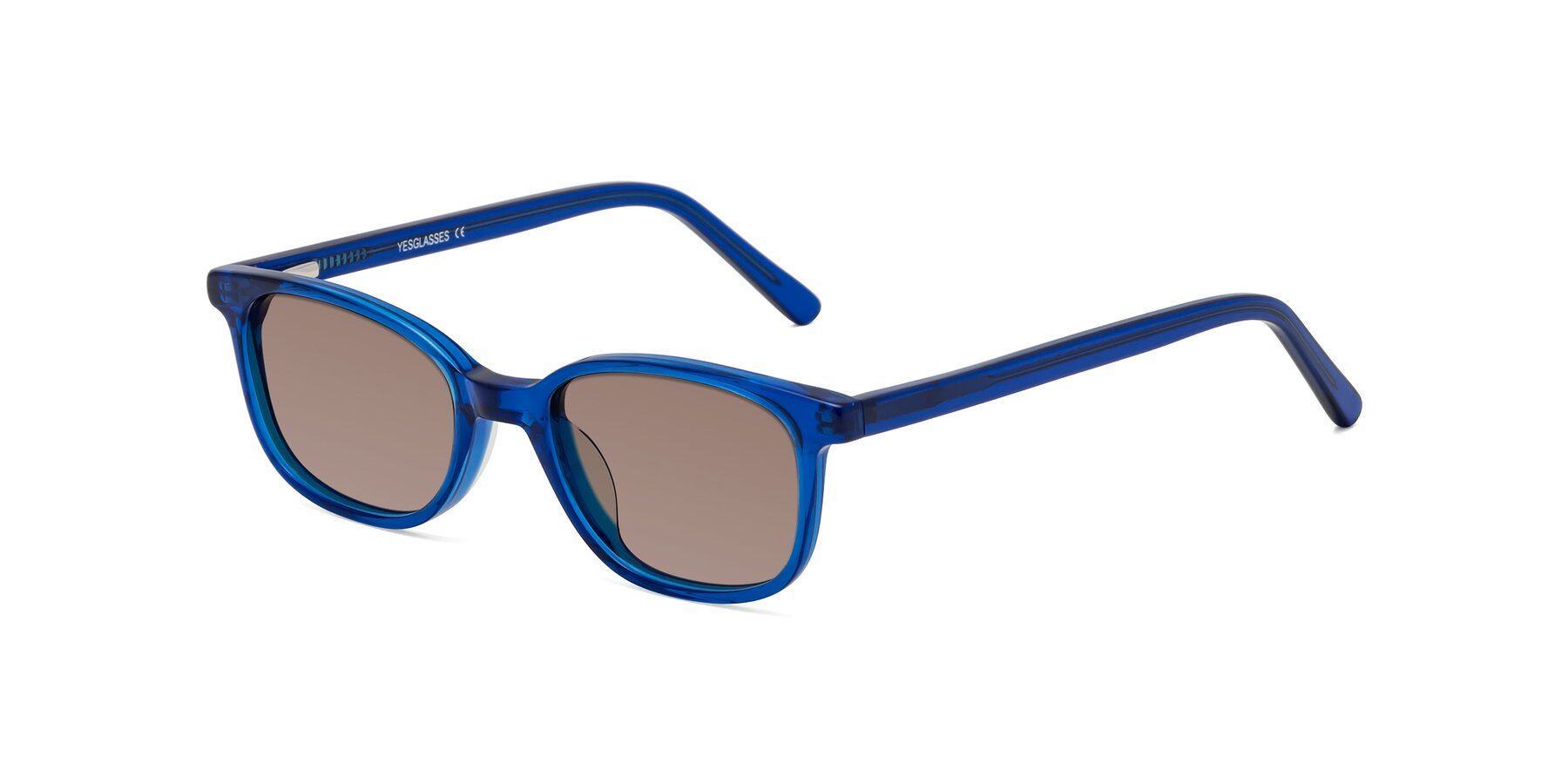 Angle of Jee in Navy Blue with Medium Brown Tinted Lenses