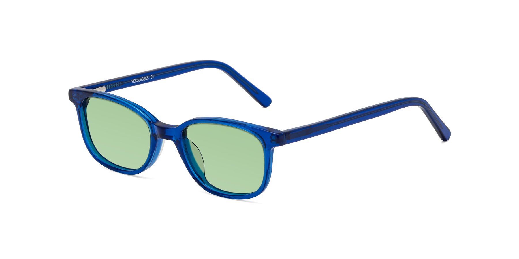Angle of Jee in Navy Blue with Medium Green Tinted Lenses