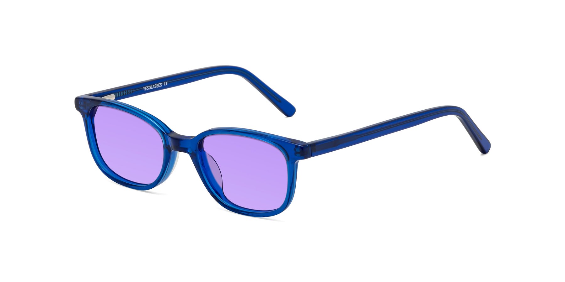 Angle of Jee in Navy Blue with Medium Purple Tinted Lenses