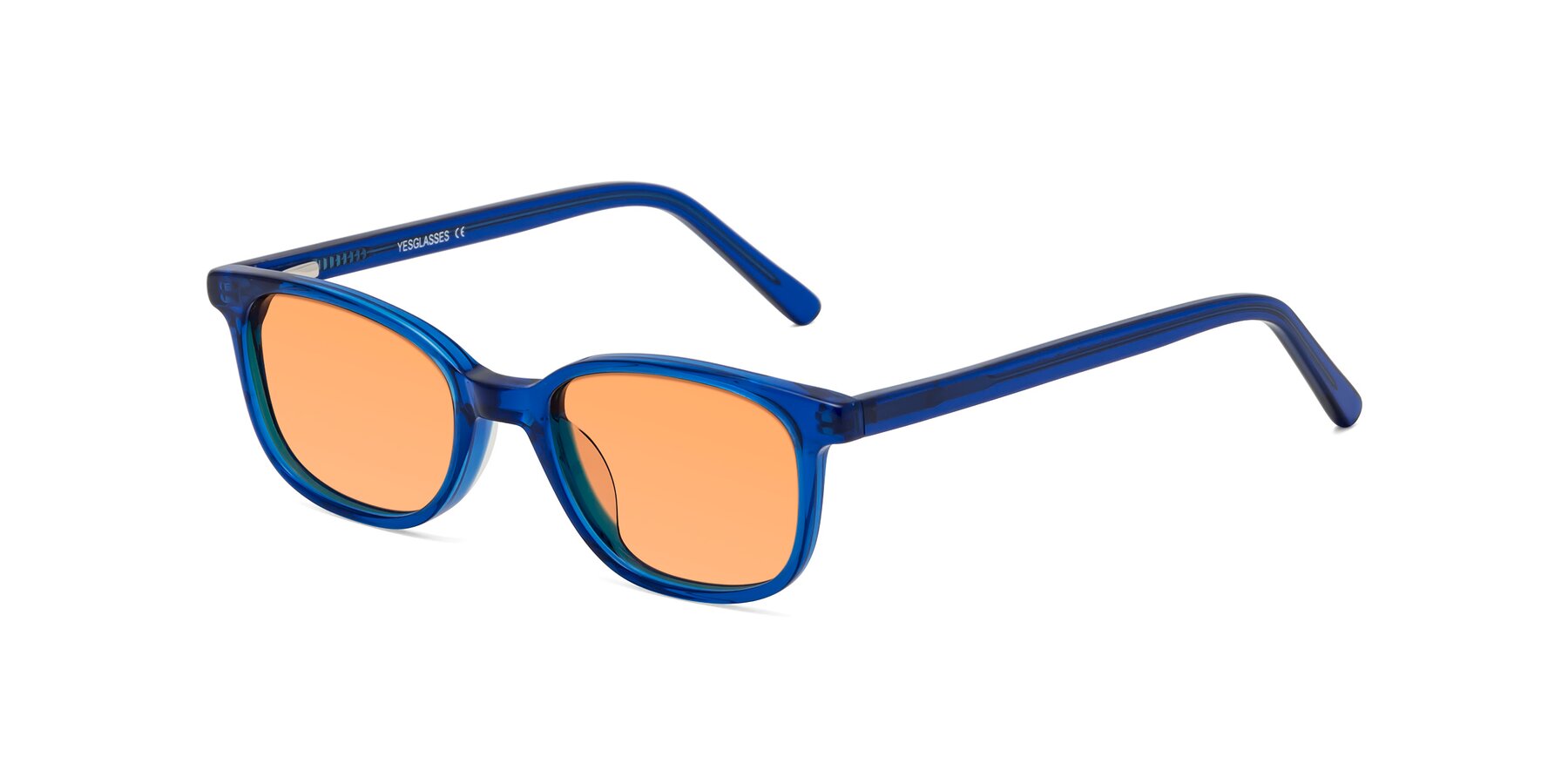 Angle of Jee in Navy Blue with Medium Orange Tinted Lenses